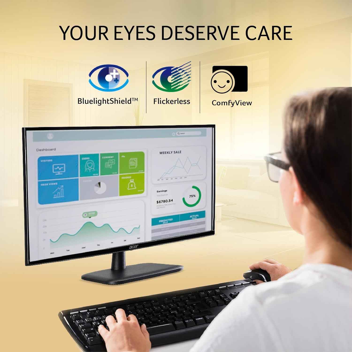 Acer EK240Y G0 23.8 Inch IPS Full HD 1920x1080 Backlit LED LCD