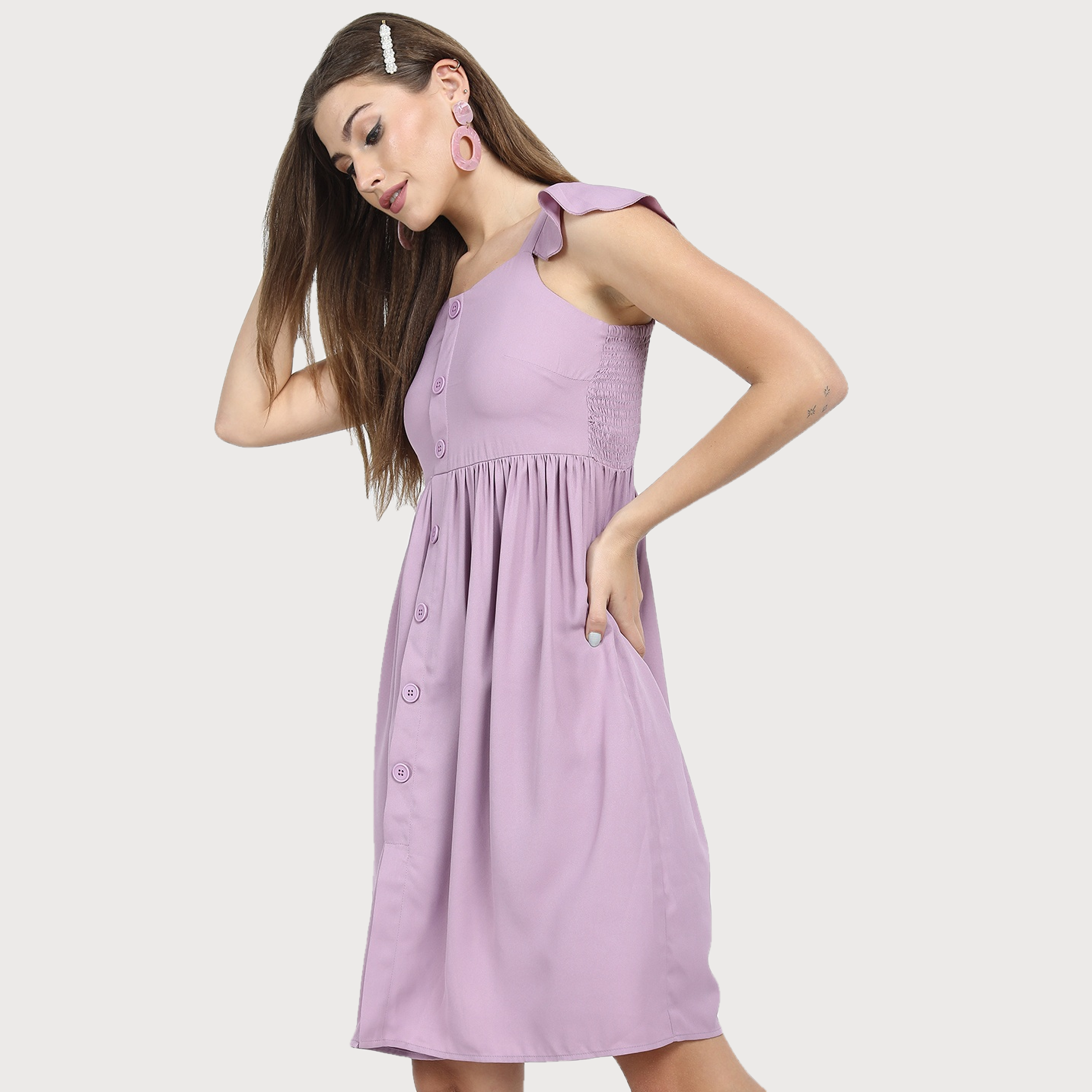 Tokyo Talkies Women's Lavender Sleeveless Midi Dress - Buy at