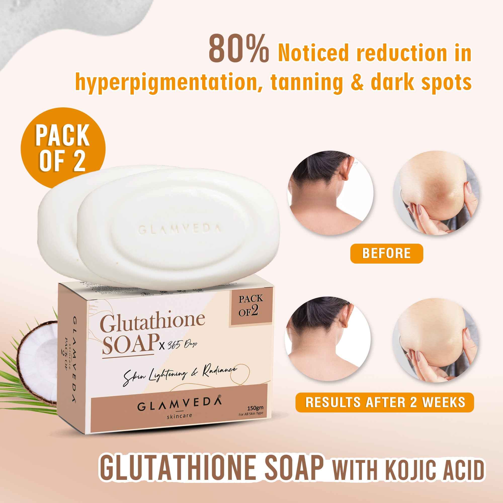 Glamveda Glutathione Skin Brightening and Perfecting Soap - Buy at ₹270 Online | Instant Delivery