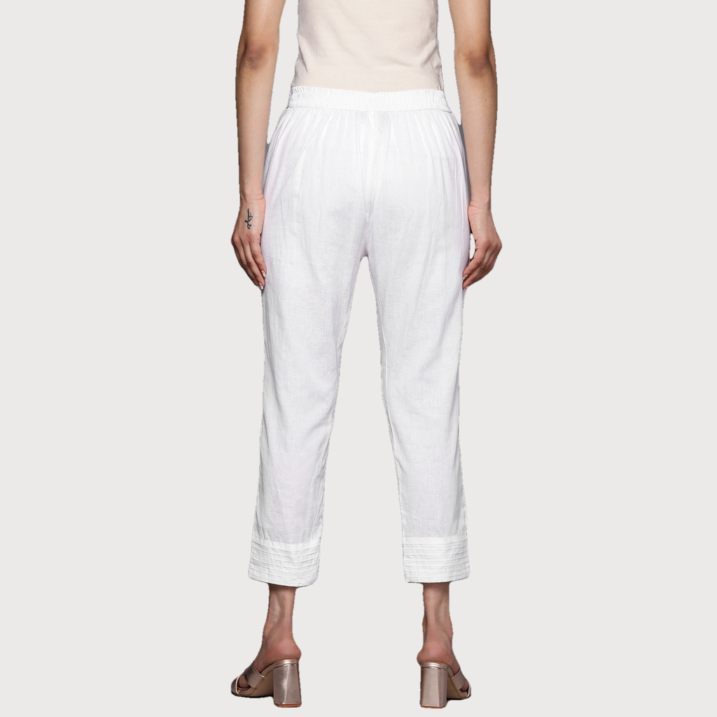 Libas-Women-White-Cotton-Solid