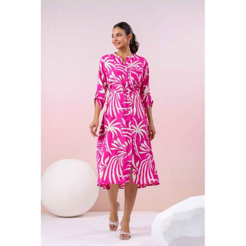 Jisora Women's Russian Silk Pink Dress-XL-GD0229 - Buy at ₹1868