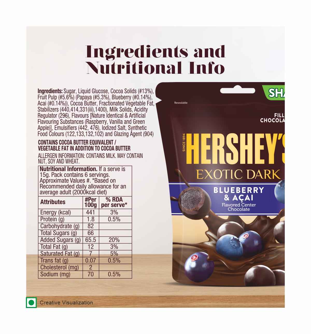 Hershey's Exotic Dark Blueberry And Acai - Buy at ₹145 Online