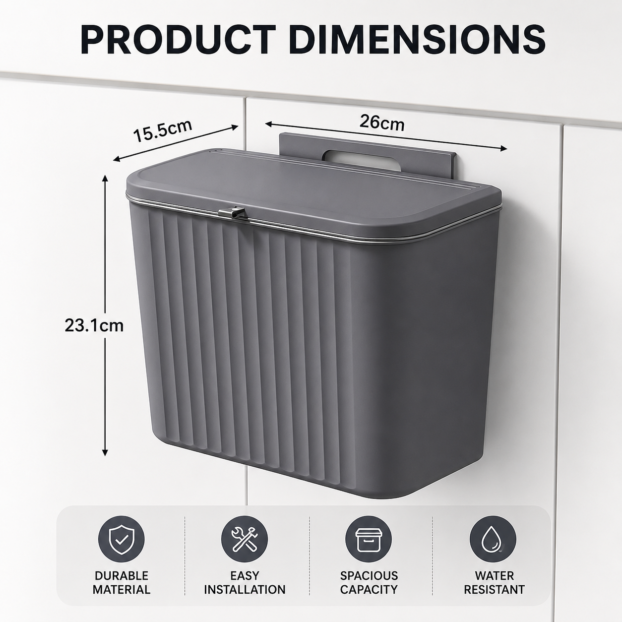 Zedak Multipurpose Hanging Kitchen Dustbin - Buy at ₹579 Online