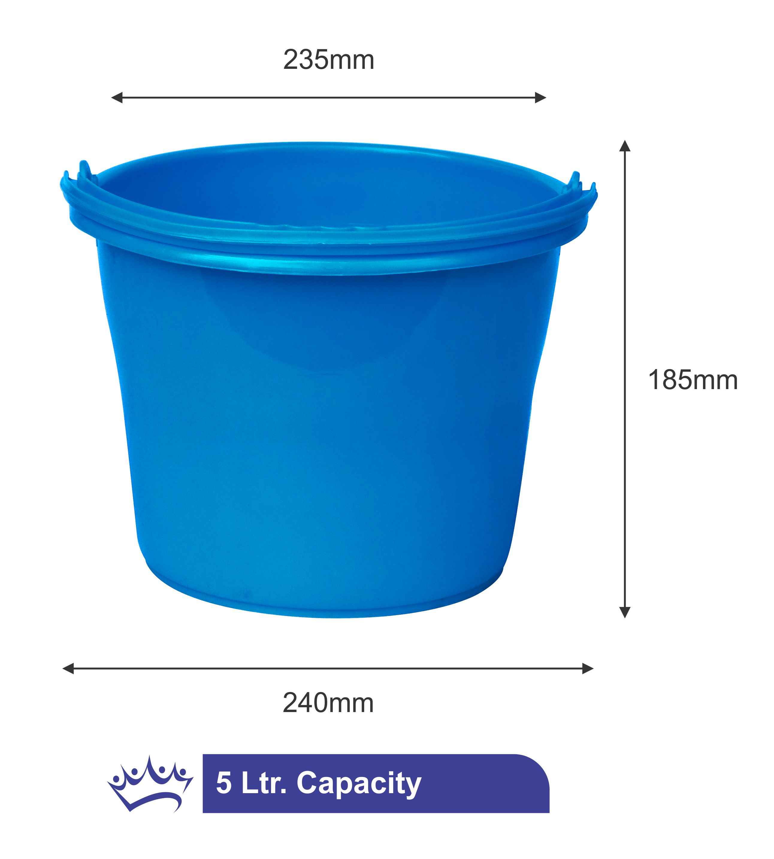 Princeware New Frosty Strong Bucket 5 Litre- Blue - Buy at ₹79