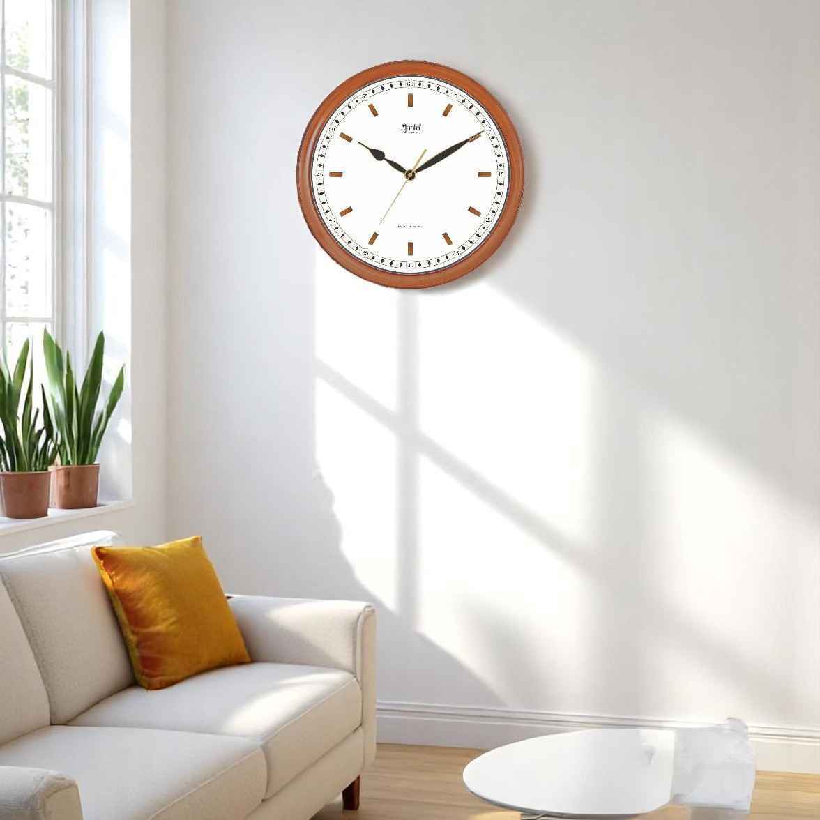Ajanta Real Silent Sweep Movement Plastic Designer Analog Wall