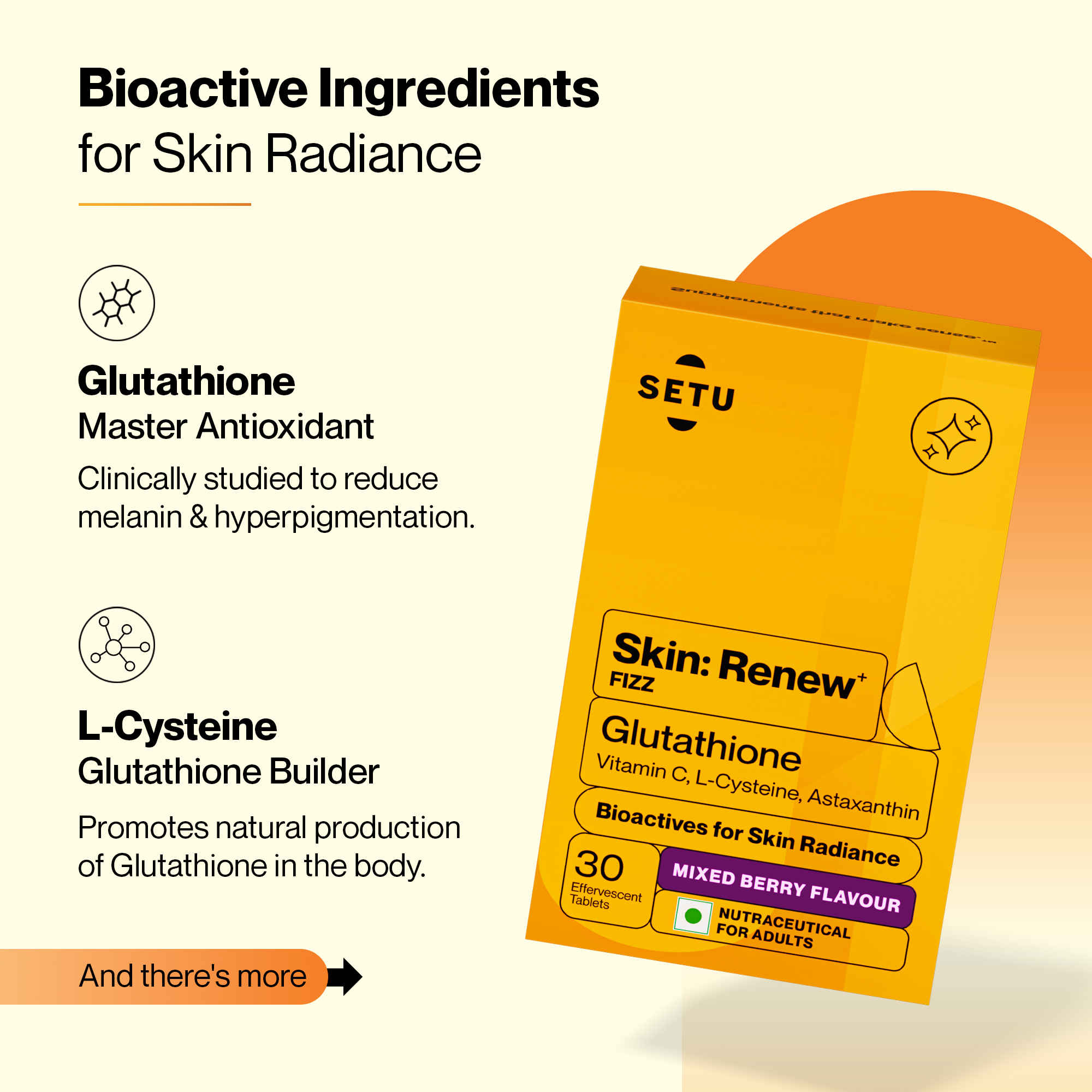 setu glutathione tablets Skin Renew Effervescent - Pack Of 1 - Mixed Berry - Buy at ₹688 Online | Instant Delivery choline Number of Vials:3 Vials (Differentiated Results) Riboflavin (Vitamin B2), MTHFR,
