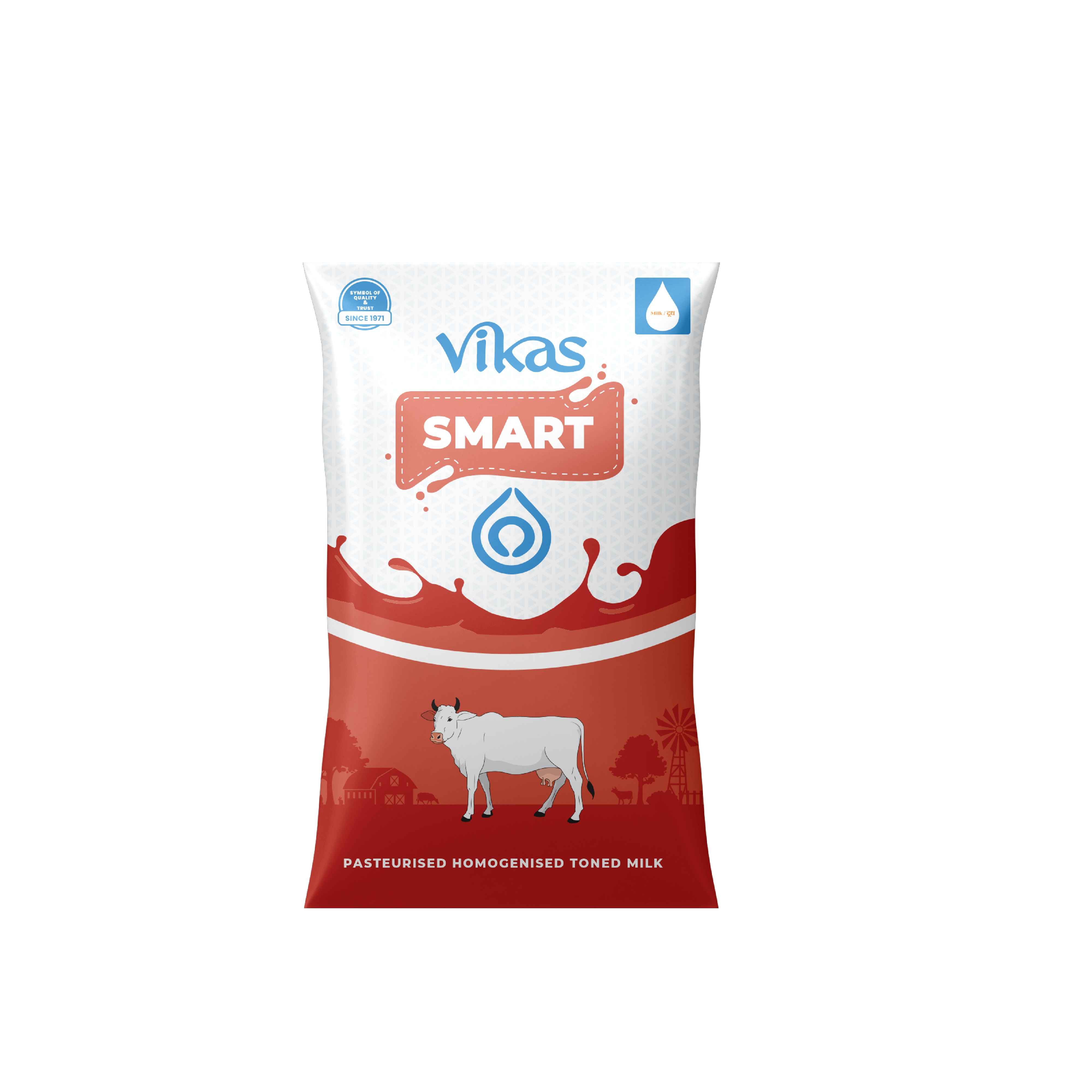 Vikas Smart Pasteurised Homogenised Toned Fresh Milk - Buy at ₹54