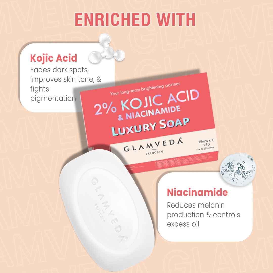 Glamveda Kojic Acid Soap - Buy at ₹270 Online | Instant Delivery