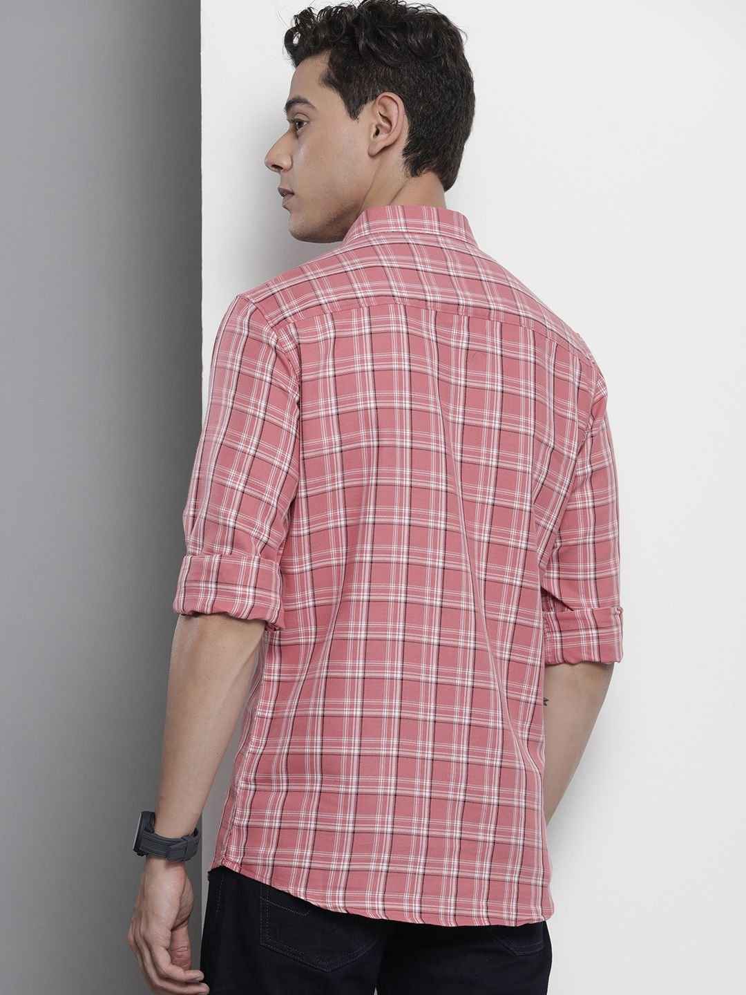 The Indian Garage Co Men's Regular Fit Checkered Casual Shirt