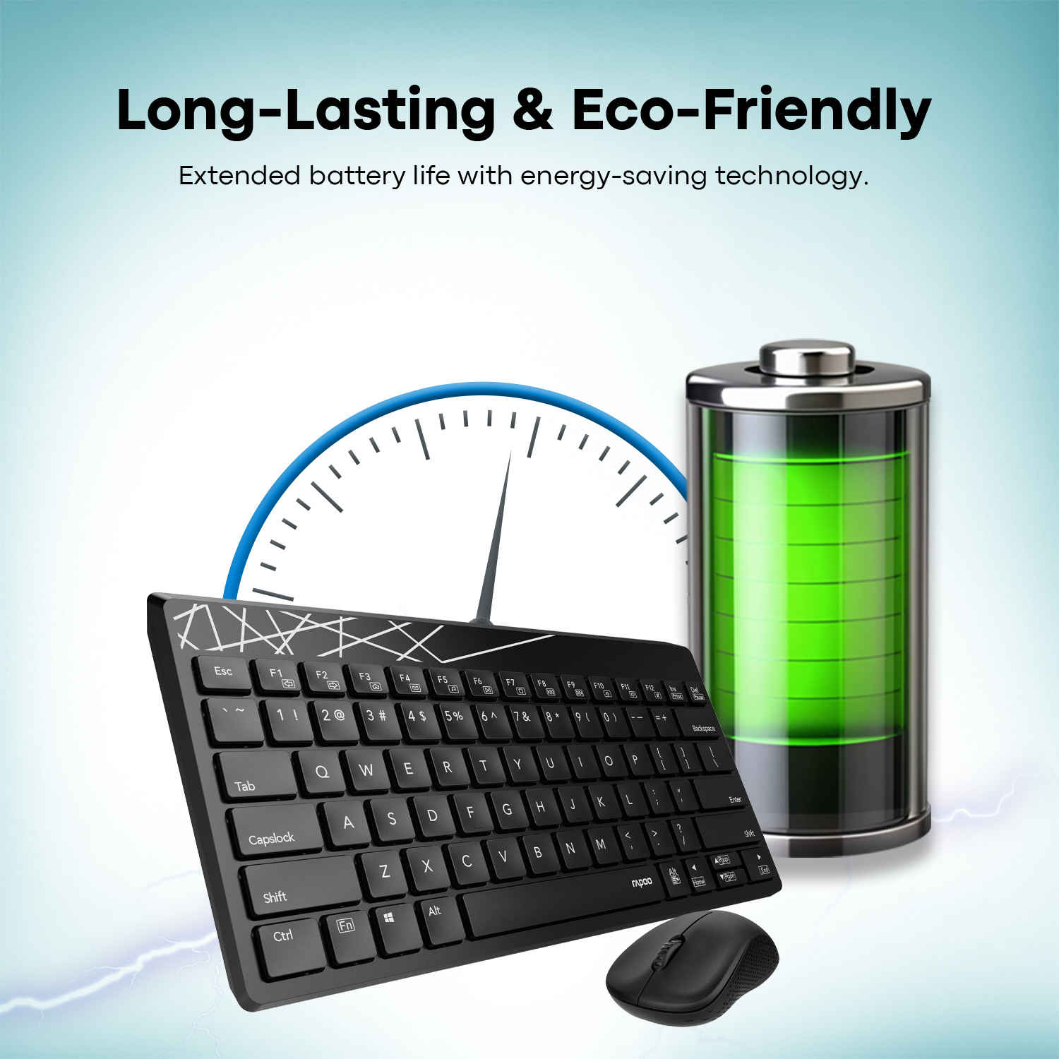 Rapoo 8000s Compact Wireless Keyboard and Mouse Combo - Buy at