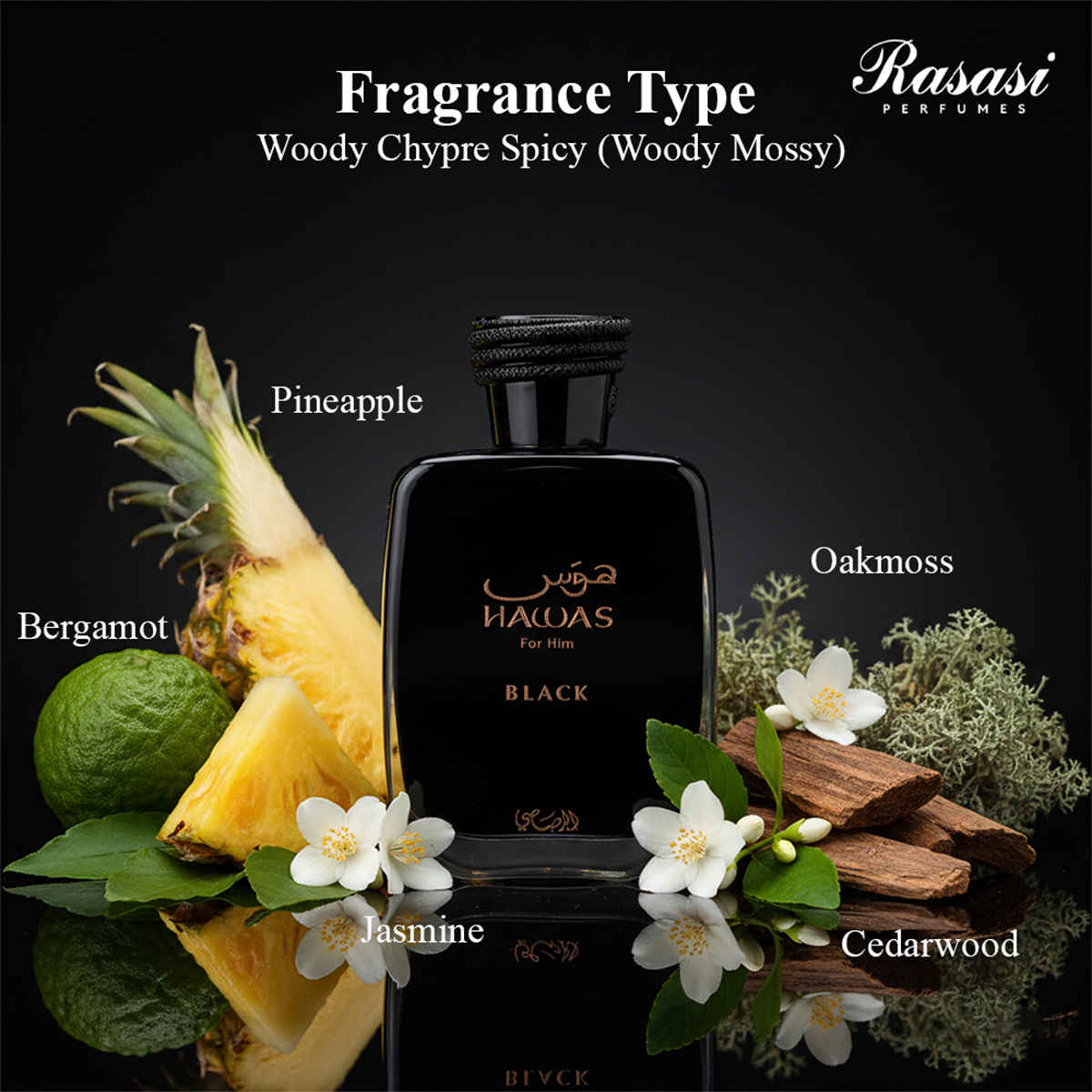 Rasasi Hawas Black Pour Homme Eau de Parfum for Men - Buy at