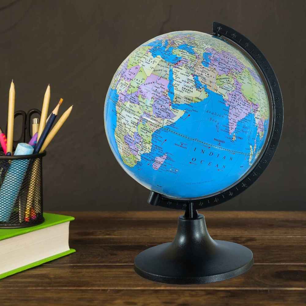 ABK Educational Rotating World Globe 10 Inch Height, 8 inch
