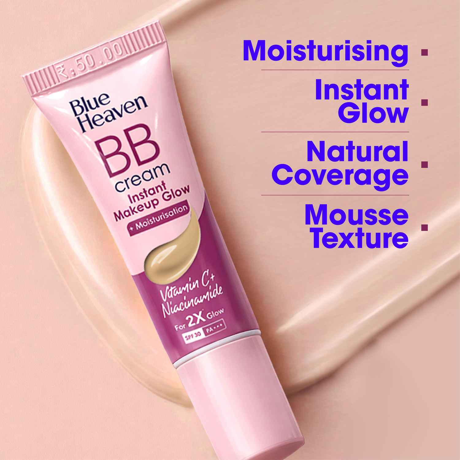 2本 【re:z BLUE】THE B.B CREAM GLOW UP 30ml Blue Heaven BB Cream - Buy at ₹46 Online | Instant Delivery - Zepto
