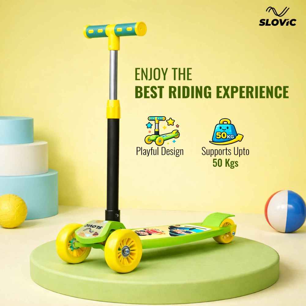 Slovic 3 Wheel Foldable Kids Kick Scooter with Adjustable Handles