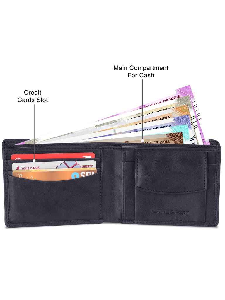 Lavie Sport Men's Solid Faux Leather Bi-Fold Wallet - Buy at ₹649