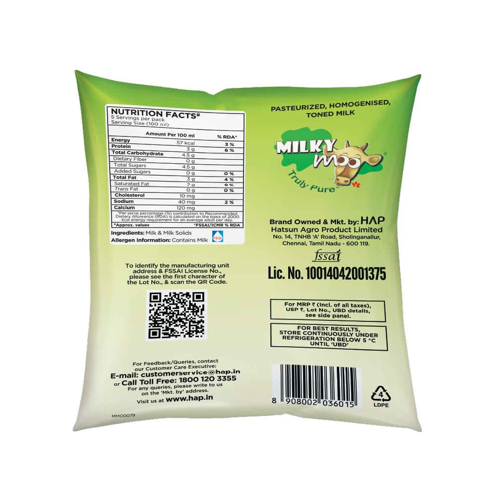 Milkページ Milky MOO Toned Fresh Milk - Buy at ₹32 Online | Instant Delivery