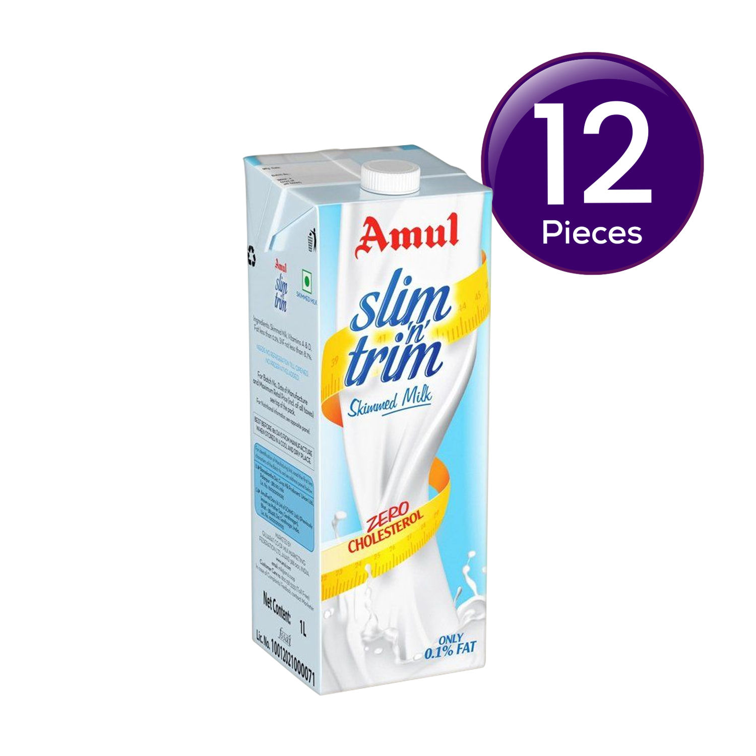 BUNDLE Amul Slim Trim Skimmed Milk (Tetra Pack) 1 l Combo - Compare ...