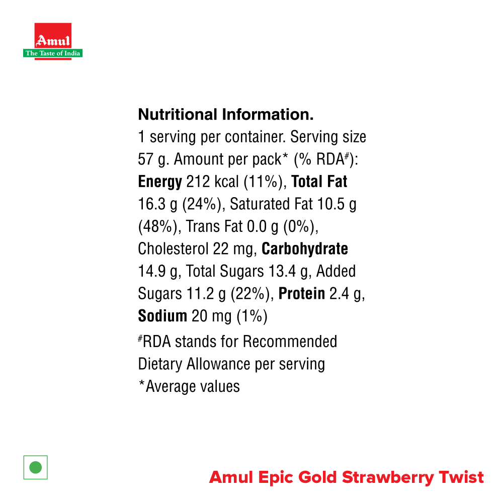 Amul Epic Strawberry Twist Gold Ice Cream Stick