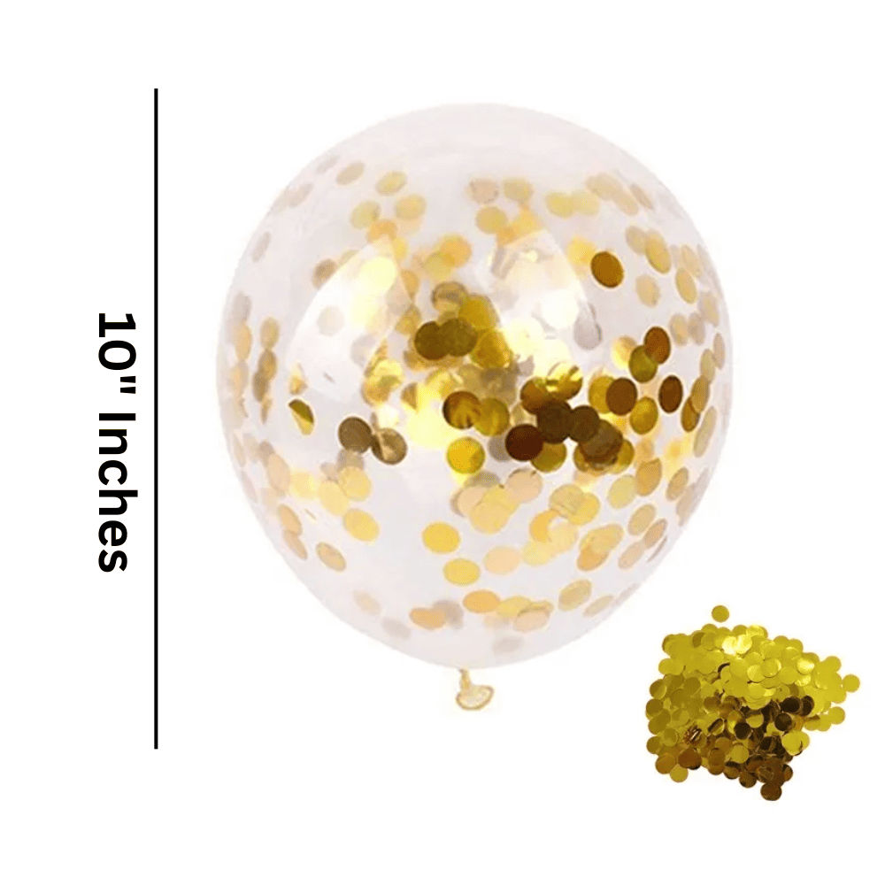 Let's Vybe Gold Confetti Balloons - Pack Of 10