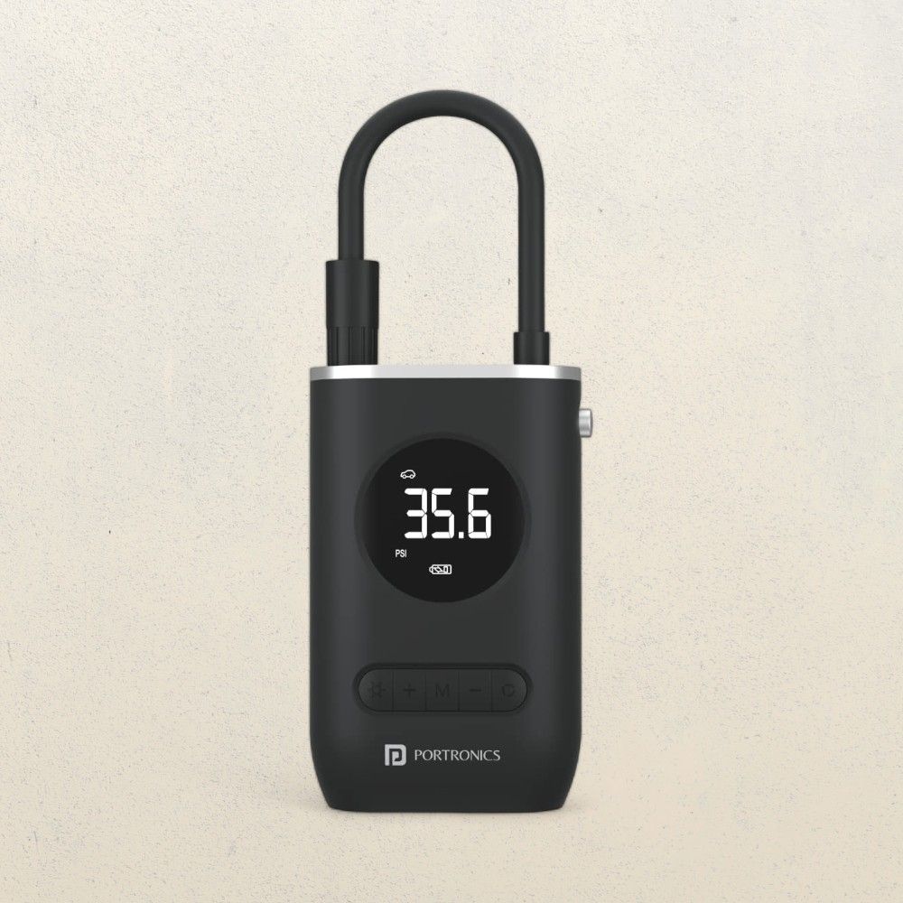 Portronics Tyre Inflator - Digital Display | 4000 Mah