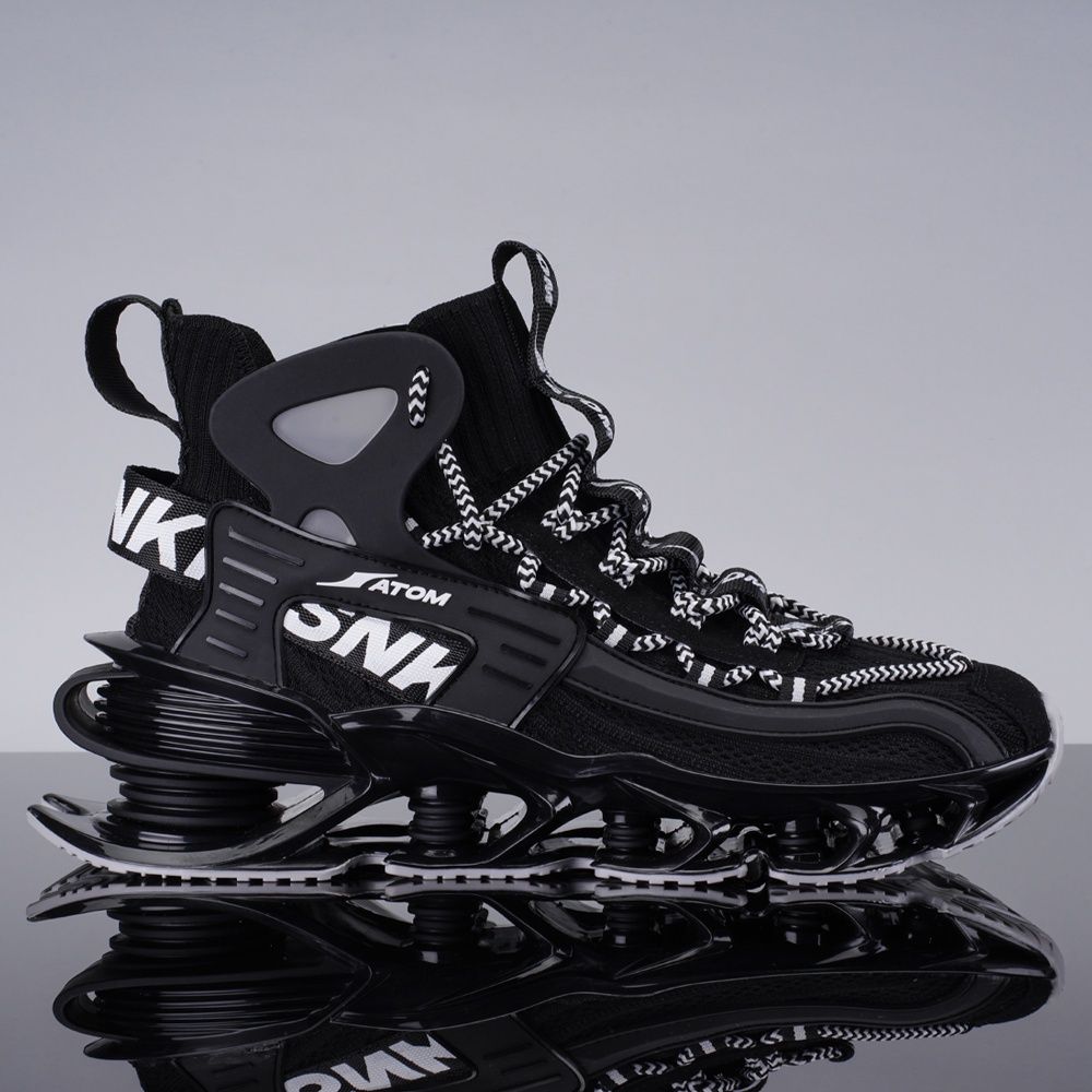 Atom Men's Alpha Predator Black Sneakers - UK 6