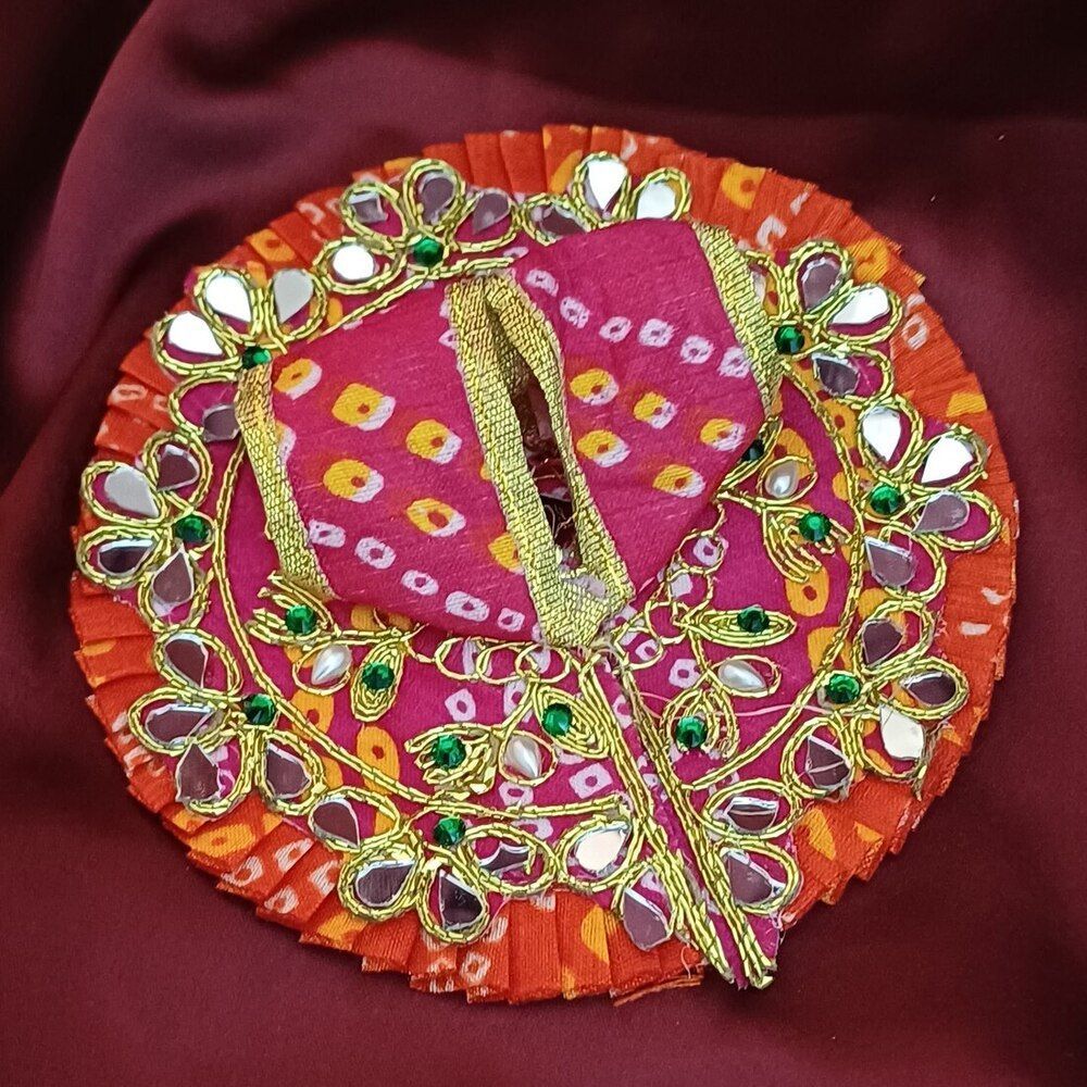 Gullak Laddoo Gopal Poshak | Size 1 | 4 inch - Pink