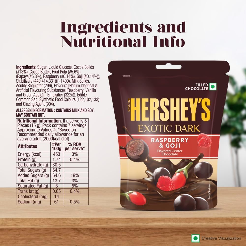 Hershey's Exotic Raspberry And Goji Dark Chocolate Share Bag