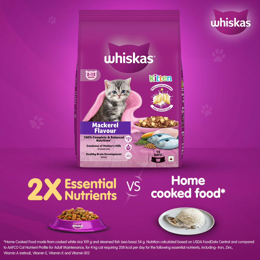 Whiskas Kitten Mackerel Flavour Dry Cat Food
