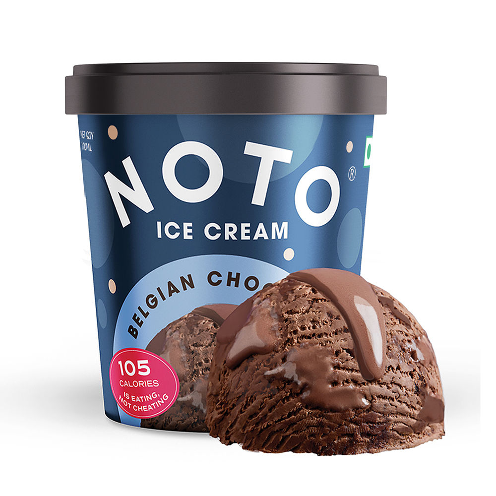 NOTO Belgian Chocolate Low Calorie Ice Cream Cup 100 ml Combo