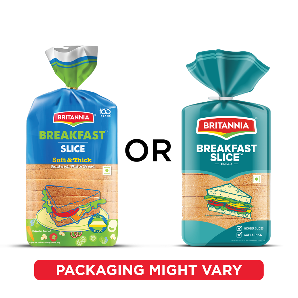 Britannia Breakfast Slice White Bread 450 g Combo