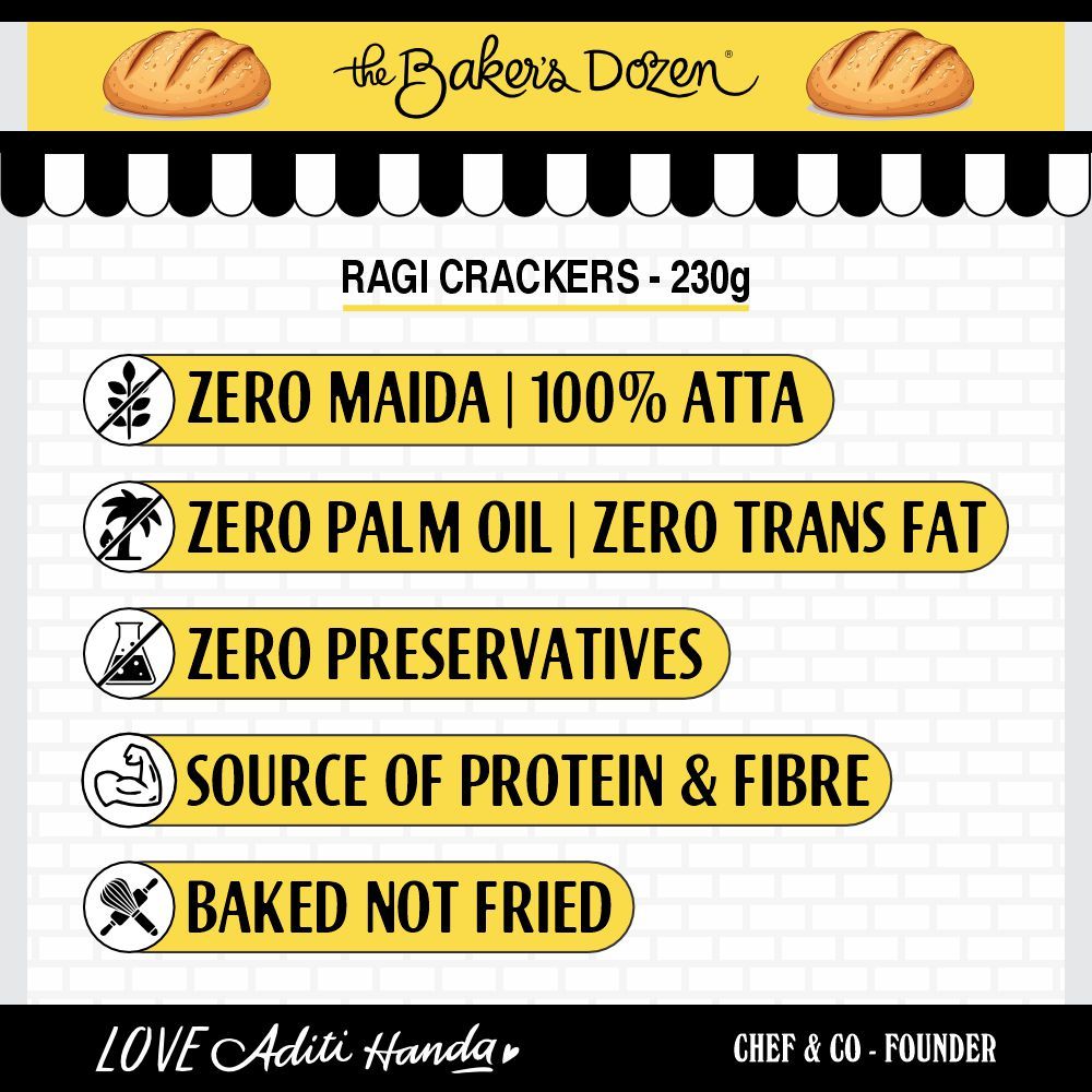 The Baker'S Dozen Wholewheat Lavash(100gms) & The Baker'S Dozen Ragi Crackers(100gms) Combo