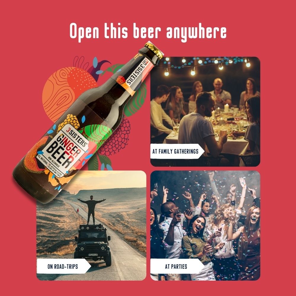 3 Sisters Non Alcoholic Beer - Ginger Flavour 330 ml X 2 Combo
