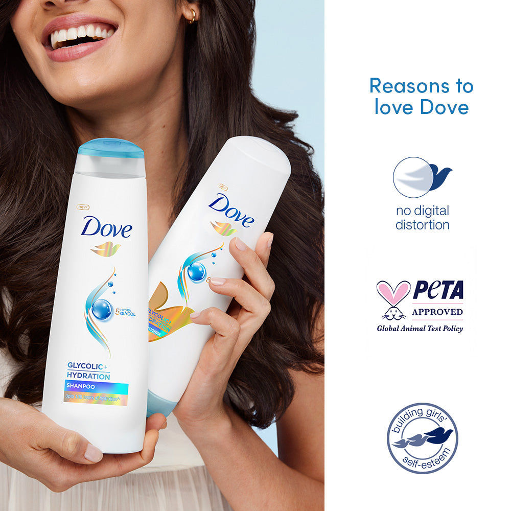 Dove Glycolic Hydration Xl Shampoo 650 ml X 2 Combo