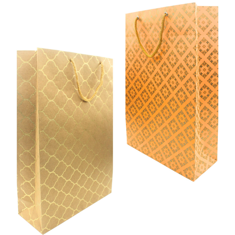 Printed Paper Bag | Size- 10 x 15 x 4 Inch (Colour May Vary)