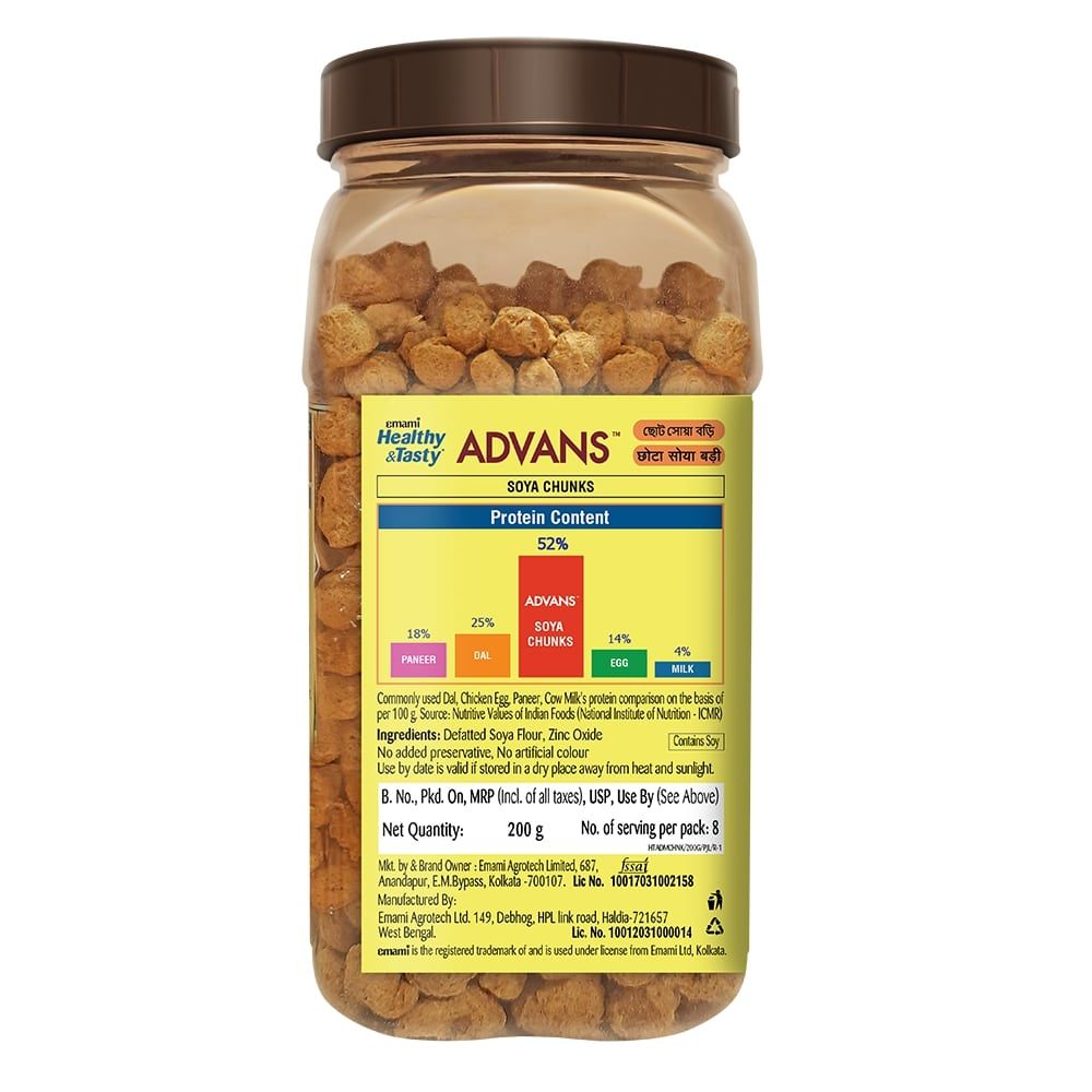 Emami Healthy & Tasty Advans Mini Soya Chunks Jar - Value Pack