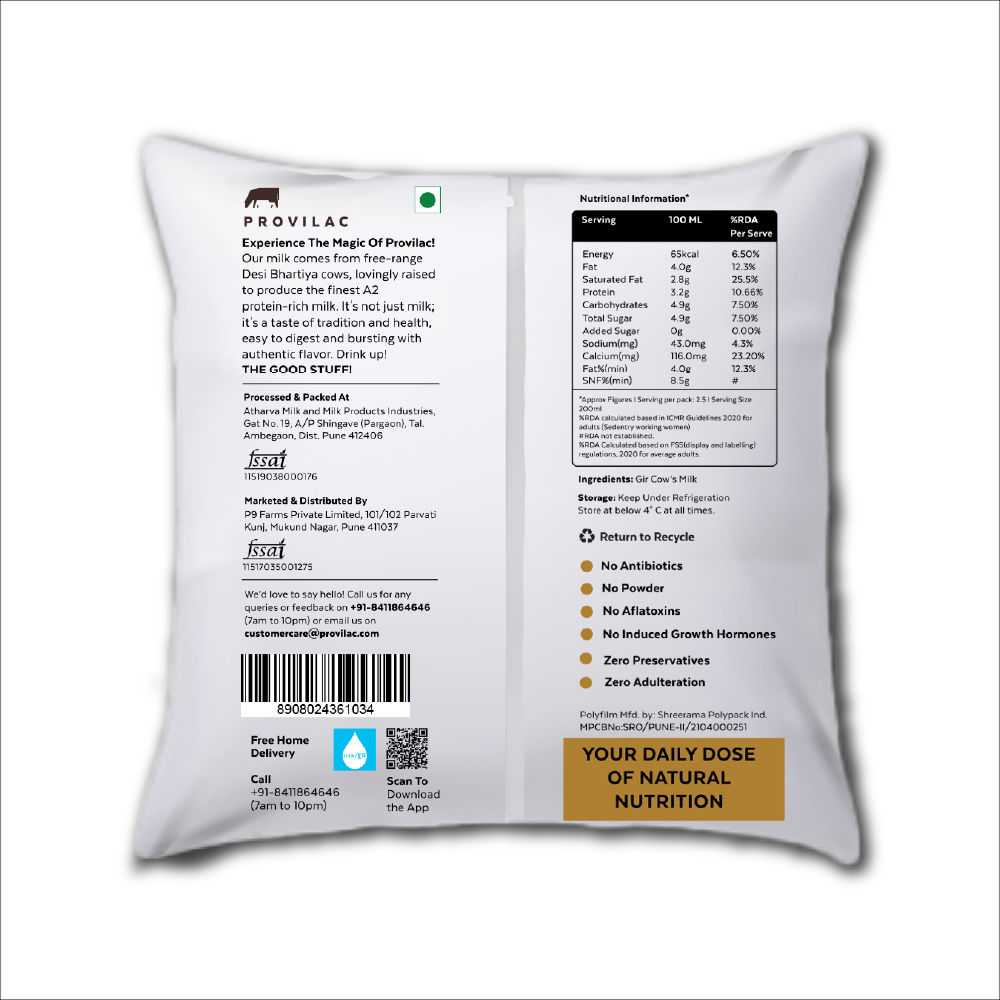 Provilac A2 Fresh Cow Milk (Pouch) 500 ml Combo