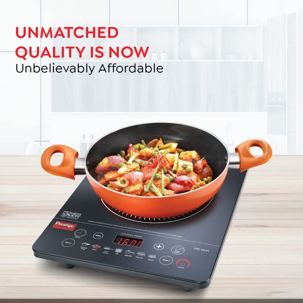 Prestige Pic 15.0 Plus 1900-Watt Induction Cooktop| Indian Menu Option| Automatic Voltage Regulator