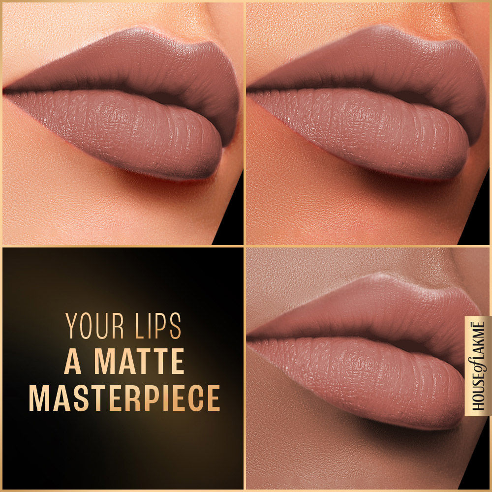 Lakme Forever Matte Liquid Lip, 16hr Lipstick, Lightweight & transferproof - Nude Myth