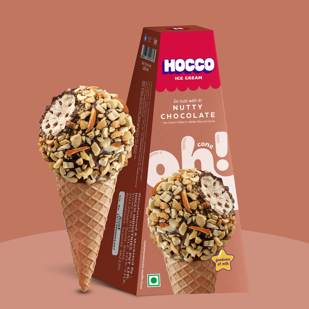 Hocco Nutty Chocolate Oh Ice Cream Cone 135 ml Combo