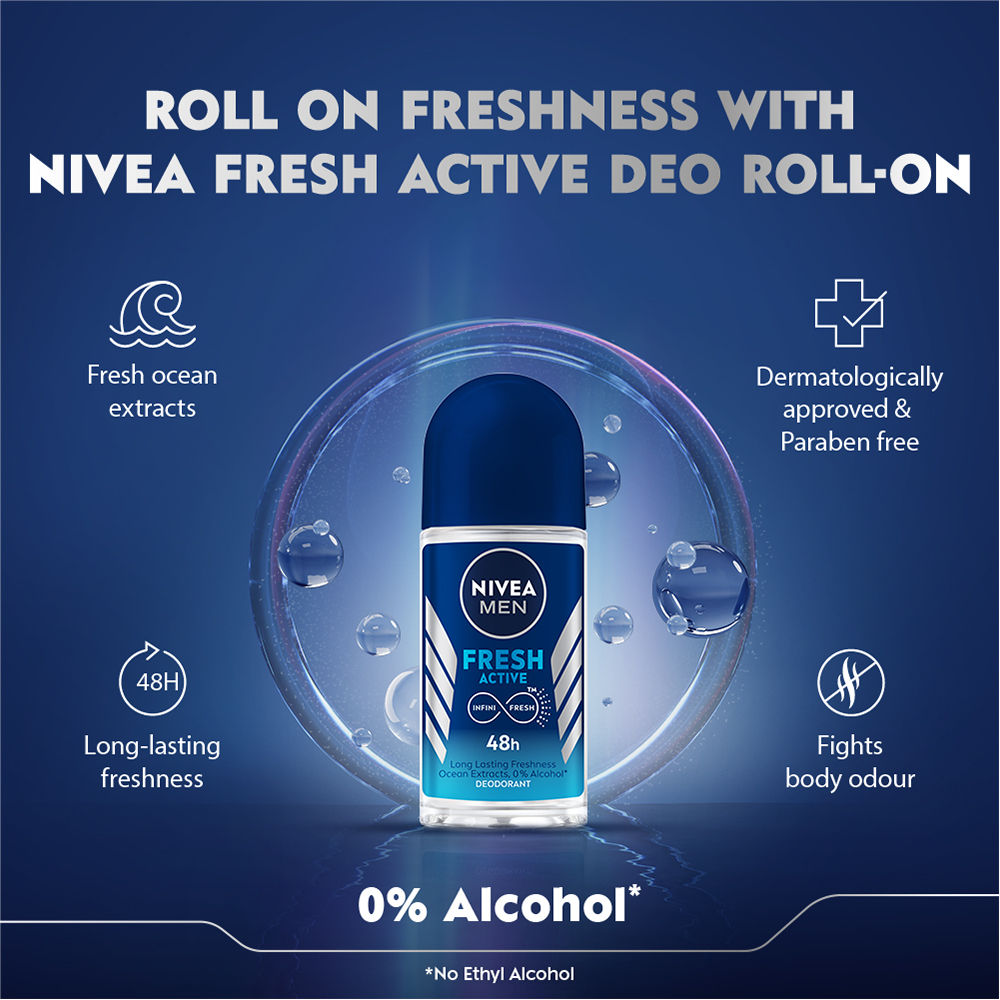 Nivea Fresh Active Underarm Roll On 72h Protection