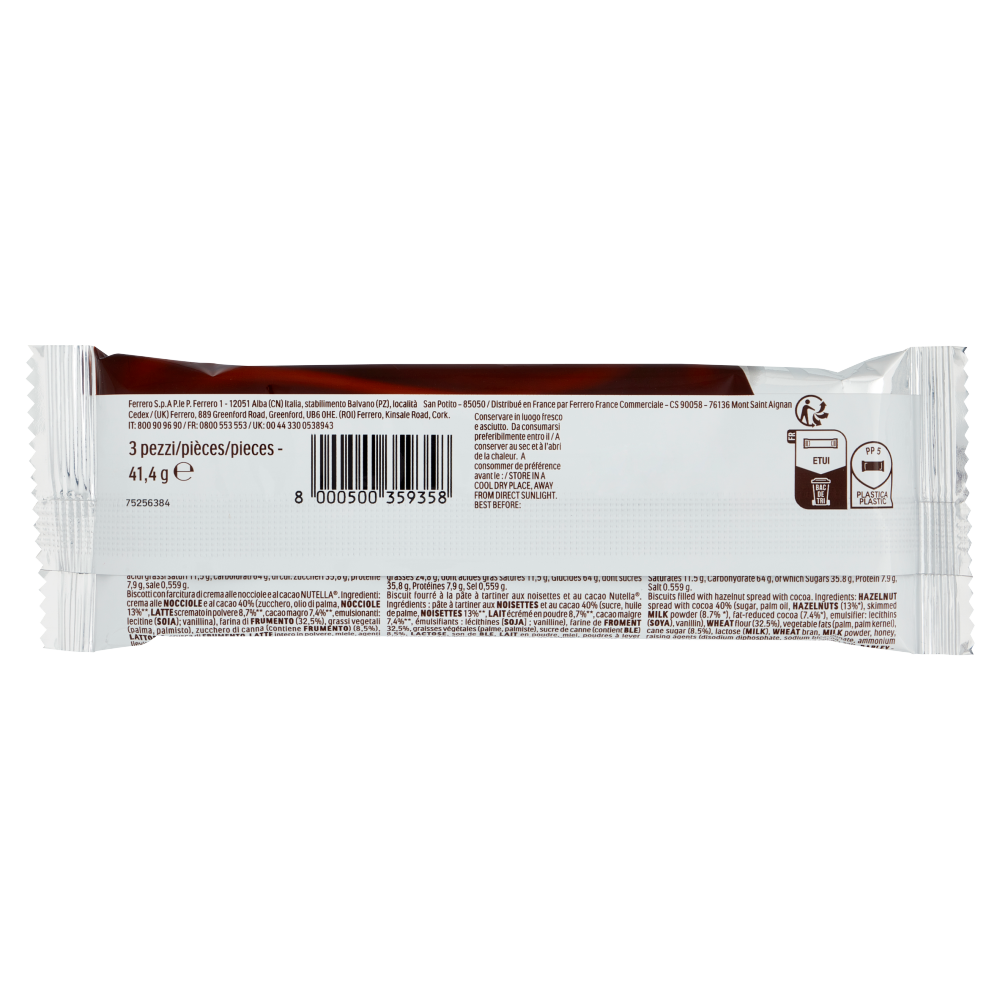 Nutella Ferrero Chocolate Biscuits Pack of 3