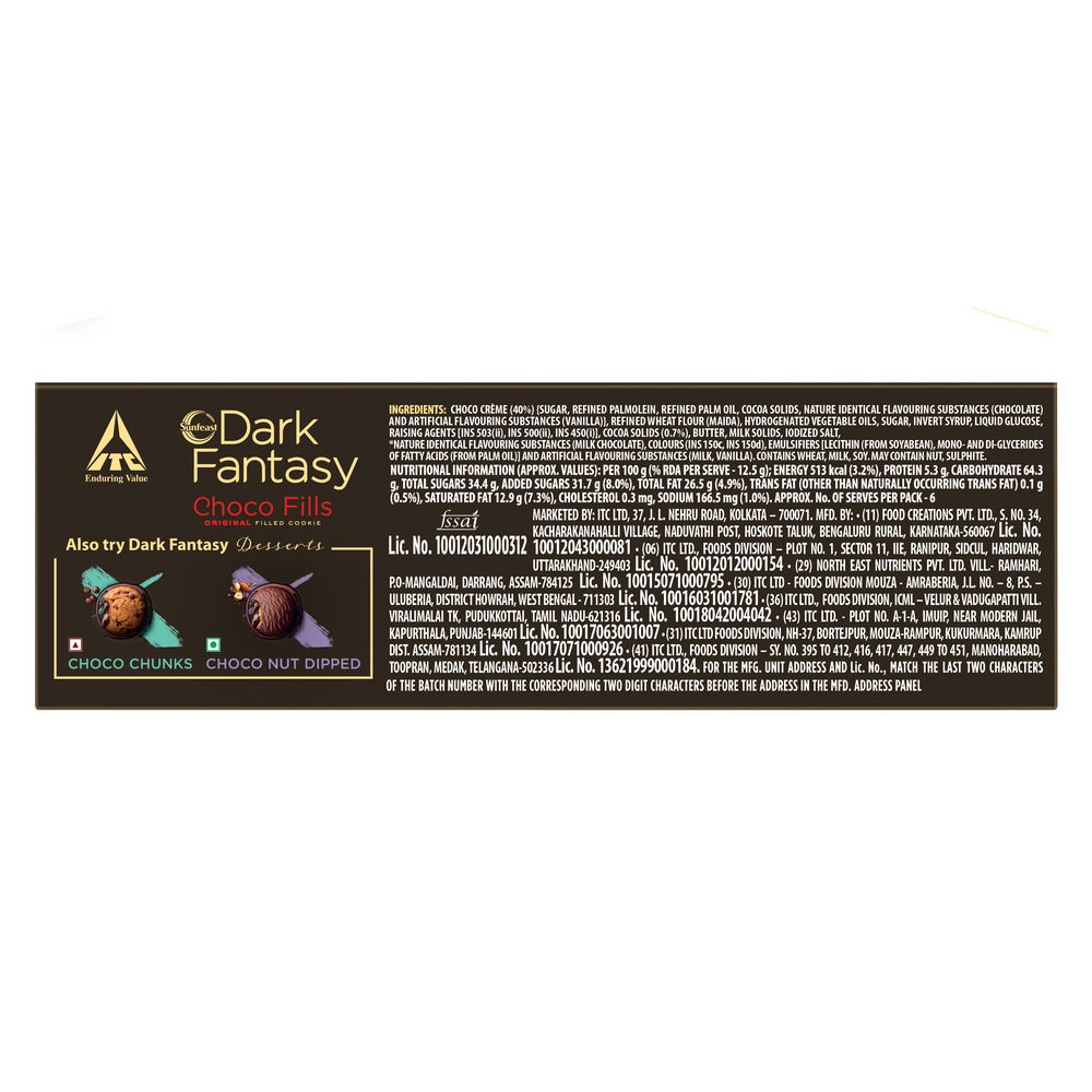 Sunfeast Dark Fantasy Choco Fills | Original Filled Cookies with Choco Crème | Perfect Snack 69 g Combo