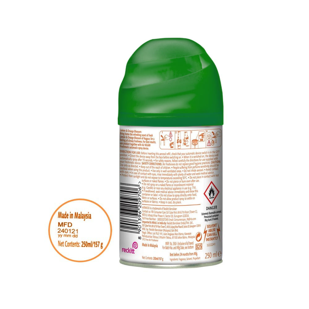 Air Wick Lemon & Orange Blossom Automatic Air Freshener & Room Freshener Refill
