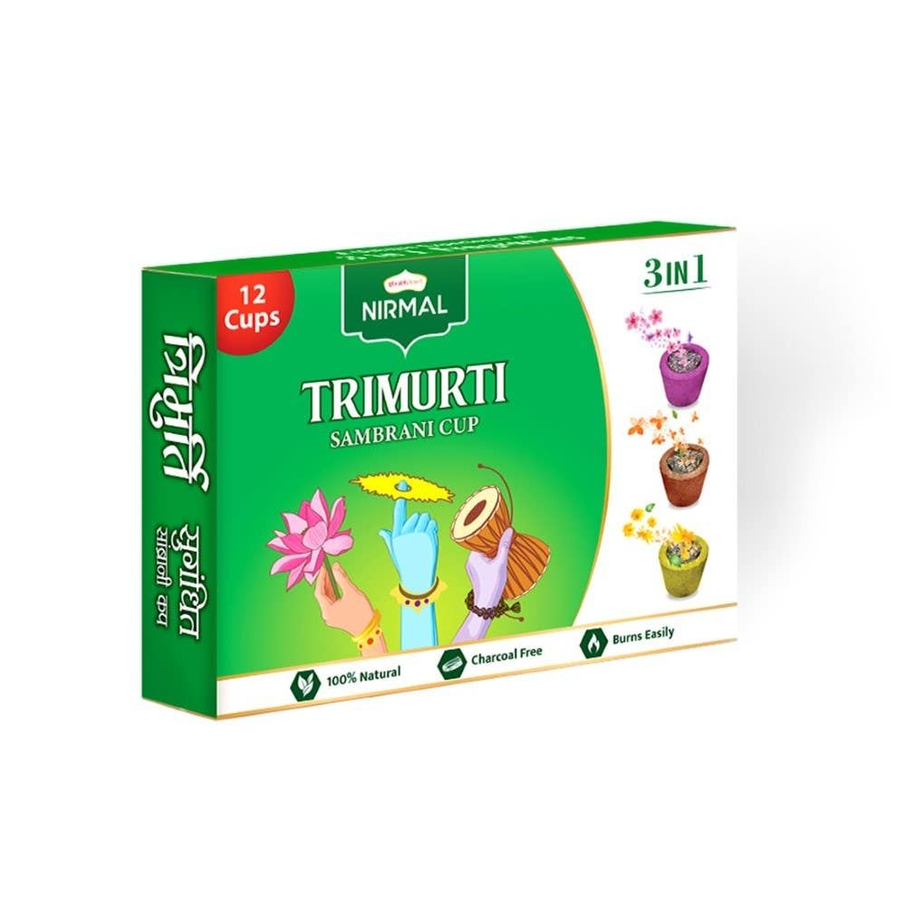 Shubhkart Nirmal Trimurti Sambrani Cup 12 pc Combo