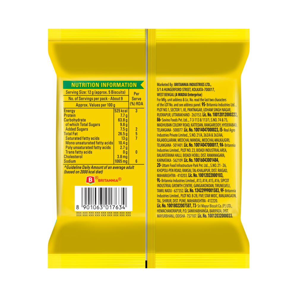 Britannia 50-50 Maska Chaska Biscuits Butter Flavoured Crackers | Trans Fat-free