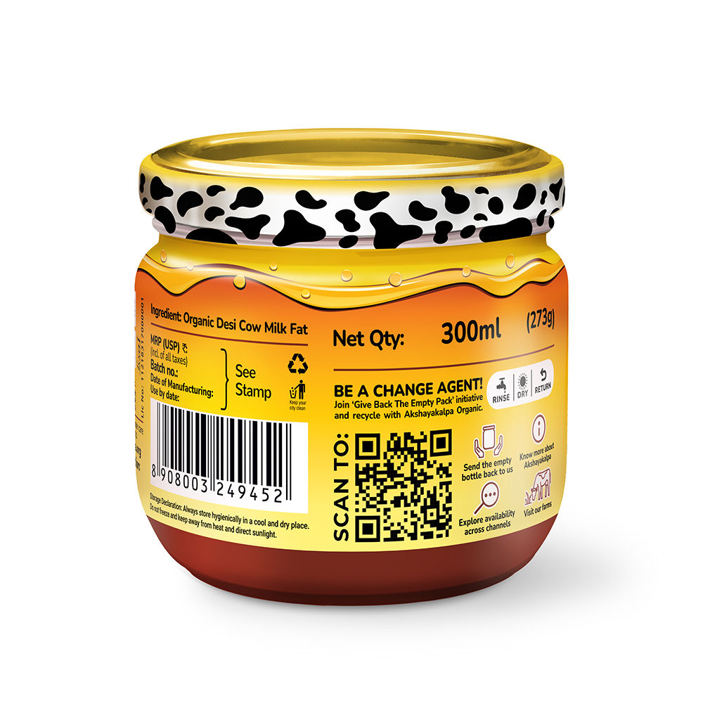Akshayakalpa Organic Desi Cow Ghee 300 ml X 2 Combo