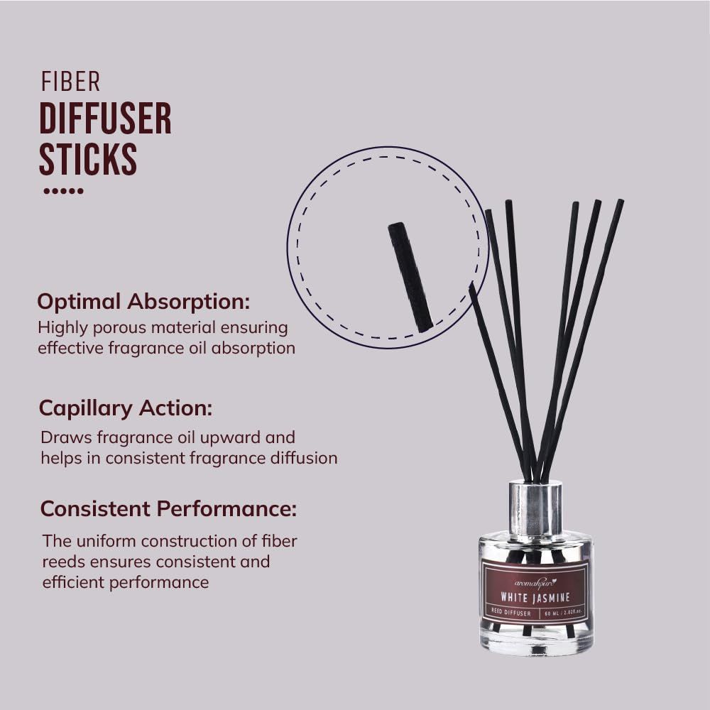 Aromahpure Premium Reed Diffuser - Jasmine, With 6 Fiber Reed Stick|Rakhi Gift for Brother & Sister