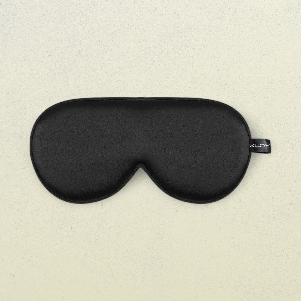 Kloy 100% Mulberry Silk Sleep Mask Eye Mask | Super Smooth For Blind Fold | Black