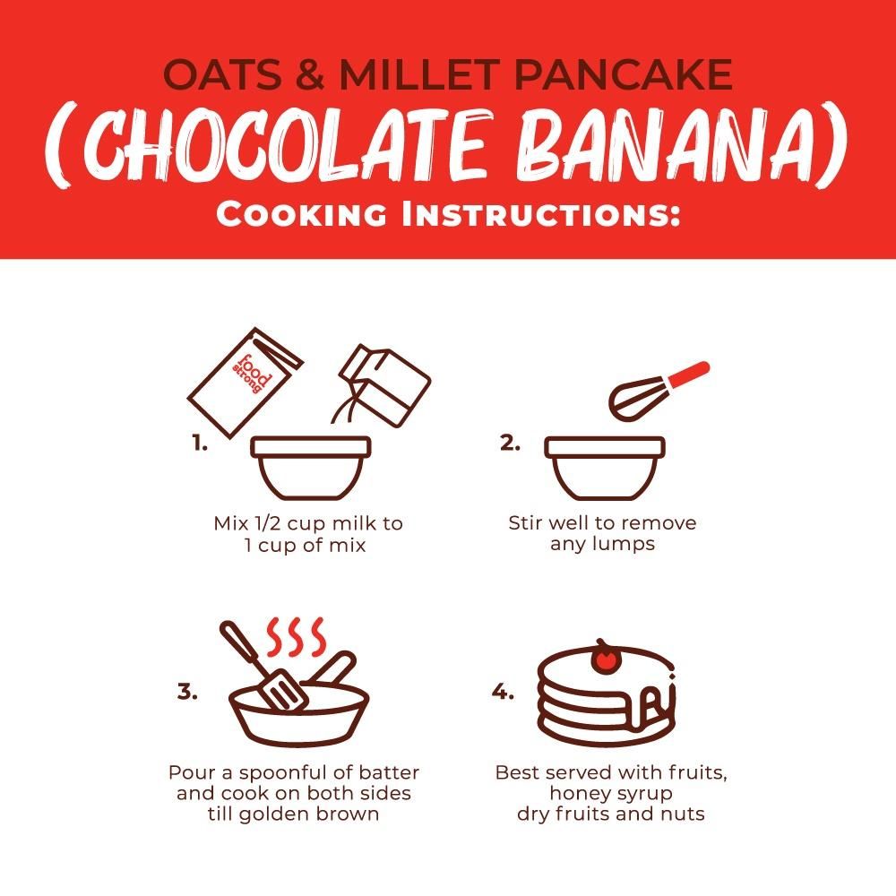 Fodstrong Oats And Millets Chocolate Banana Pancake Mix | 250 G