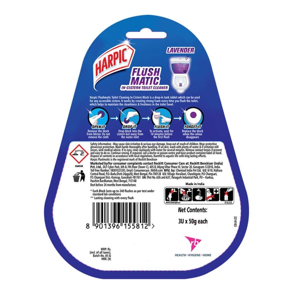 Harpic Flushmatic Lavender Toilet Cleaner Blocks